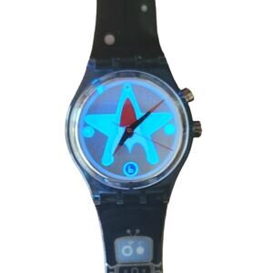 Vintage Swatch Loomi watch "Bleep" GN904. Rare working Loomi backlight. New